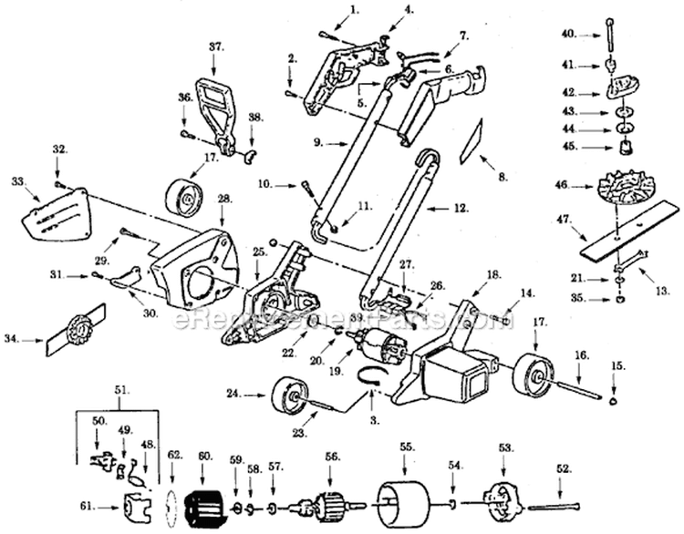 Page A Diagram and Parts List for E75  Weed Eater Edger